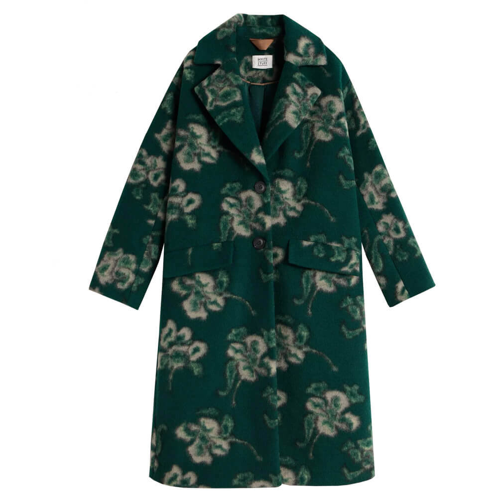 White Stuff Lara Green Multi Floral Coat